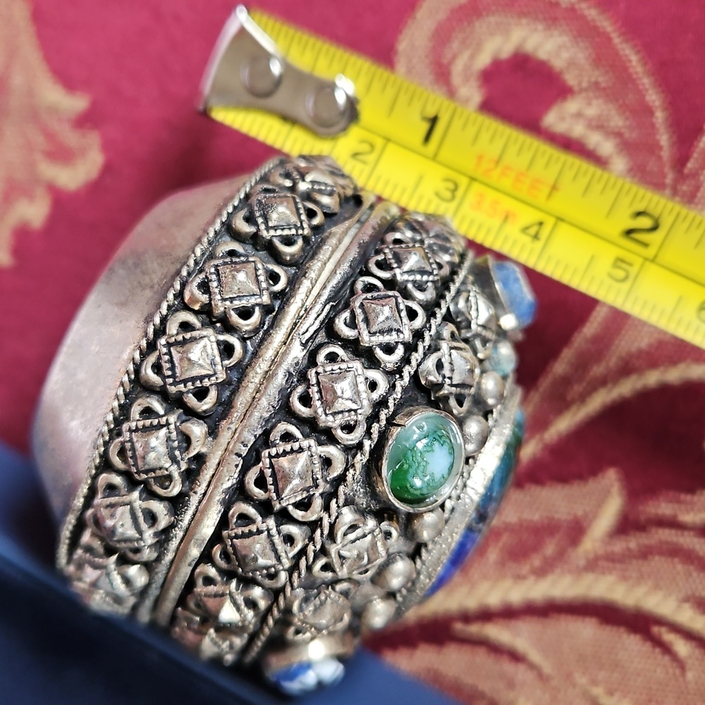 Vintage Millefiori Glass Silverplate Trinket Box. - Picture 9 of 11